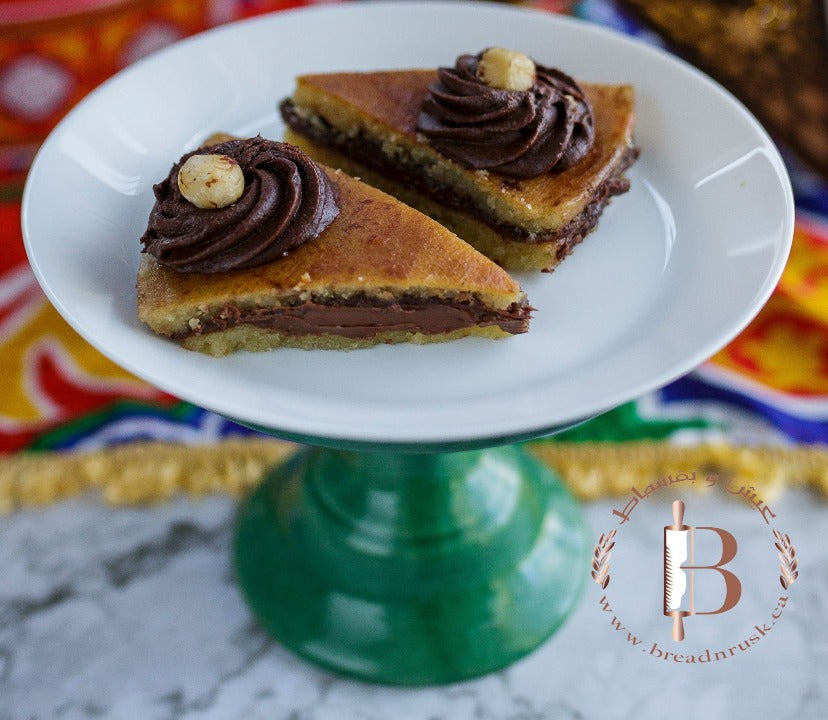 صينية بسبوسة تركي بالنوتيلا